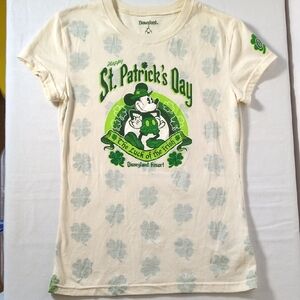 Disneyland St. Patrick's Day Women's Tee - Cream and Green